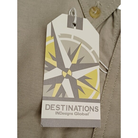 Destinations Indesigns Global Camp Stewart vented Roll Tab shirt  Khaki Sz XL - Picture 9 of 11